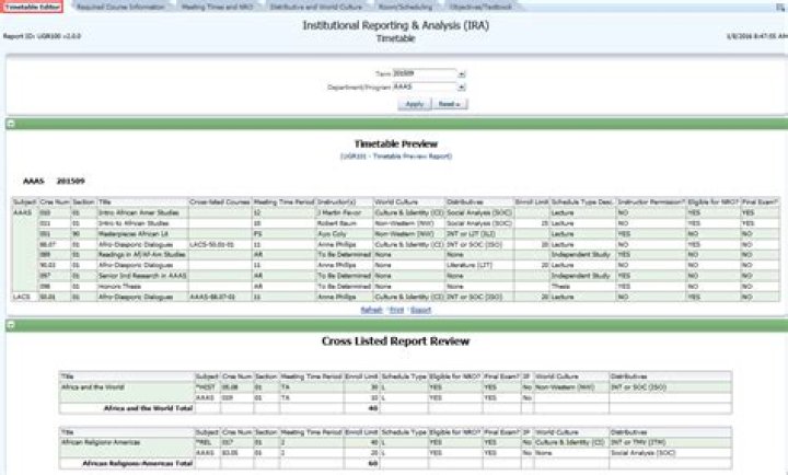 Timetable Editor – Proofing and Correction Reports Guide